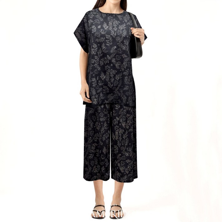 잭오브캠브릿지 여성 인견 반팔 8부 통바지 상하의 세트 엄마 할머니 선물 추천 AA229