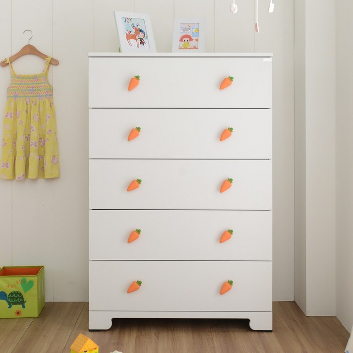 라샘 토끼 베이비 주니어 와이드 5단서랍장 D800 IH0941 아동서랍장/수납장, 토끼 5단서랍장 D800