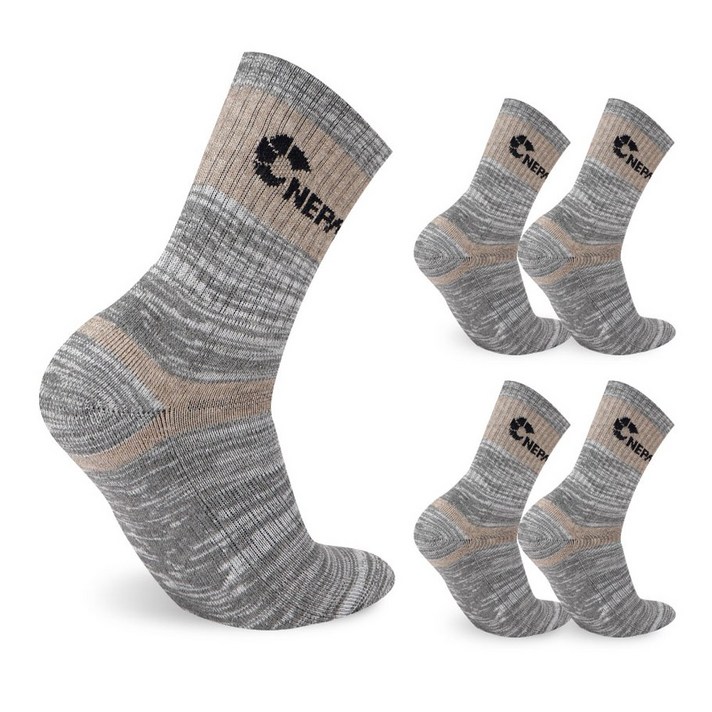 네파 남성용 등산양말 스탠스 장목 5족, 라이트그레이