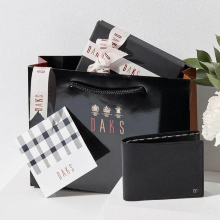 닥스 악세서리 남성 21SS [DAKS GIFT] [선물풀패키지동봉] 블랙 가죽 미니 DD로고 반지갑 DBWA1E975BK