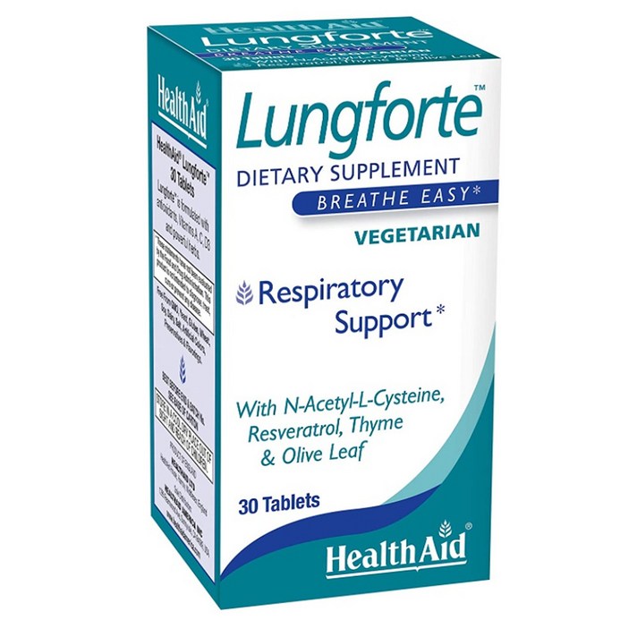 헬스에이드 렁포르테 폐 건강 영양제 HealthAid Lungforte 30정