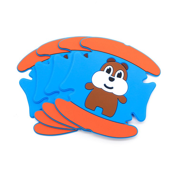 보호필름 면 카드 개통된다 긁힘방지스티커 자동차 스크래 도어손잡이, 쥐 4개입