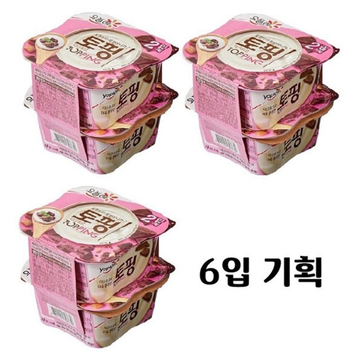 빙그레 요플레 토핑 다크 초코 125g x 6개입, 아이스팩 포장