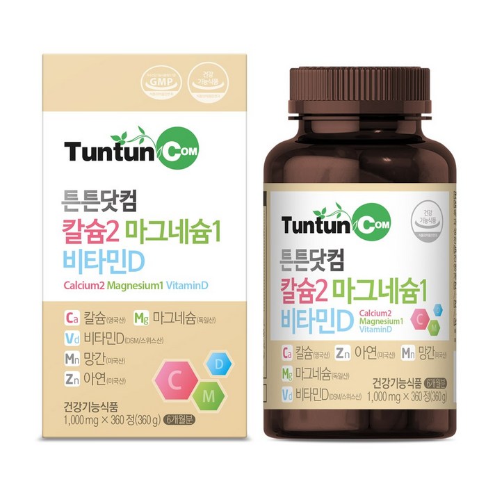 튼튼닷컴 칼슘마그네슘비타민D [6개월분], 1000mg, 360정, 1개