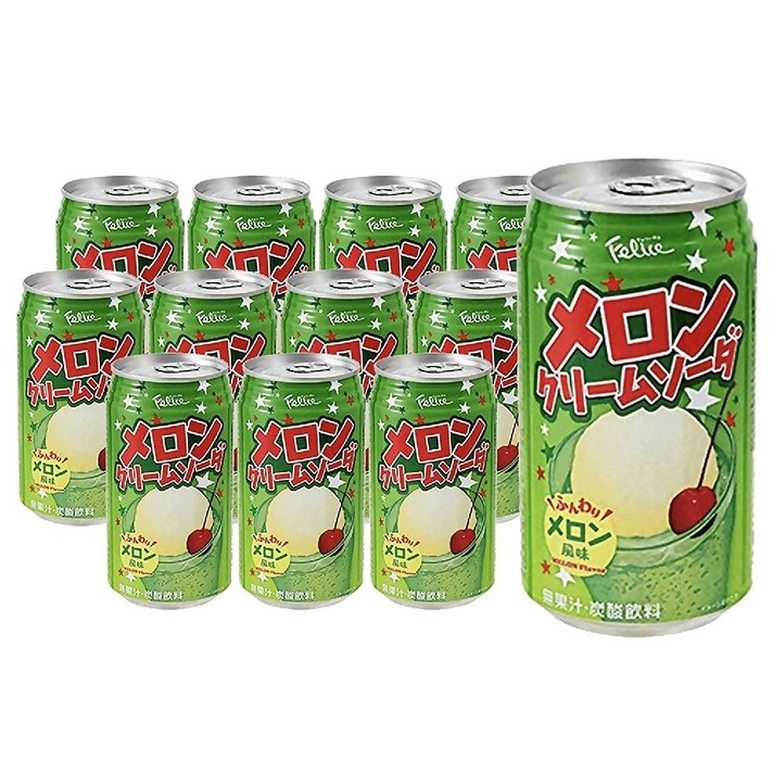 Felice CPS 펠리스 재페니즈 멜론 크림 소다 캔 각 350ml 12팩, 1개, 1ml
