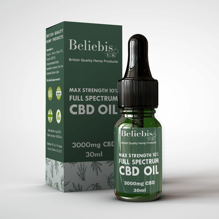 Beliebis UK 영국 본사직영 프리미엄 CBD 오일 10%, 1병, 30ml