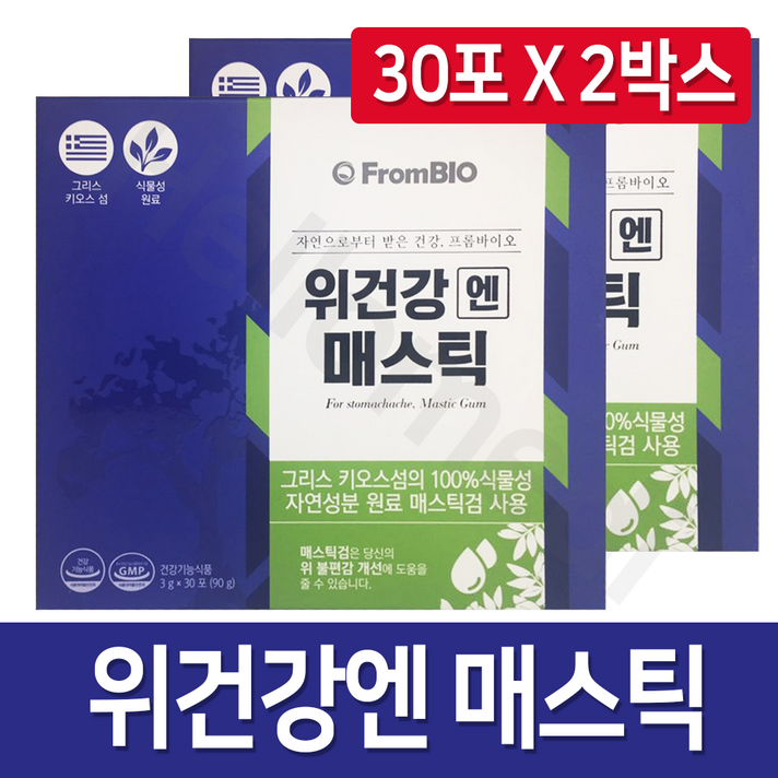 프롬바이오 위건강엔 매스틱 15포 X 4개, 3g, 60포