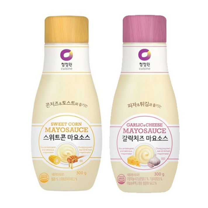 청정원 갈릭치즈 & 스위트콘 디핑소스 마요소스, 1세트, 600g