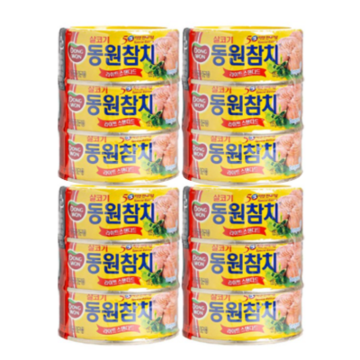 동원 라이트 스탠다드 참치, 135g, 12개