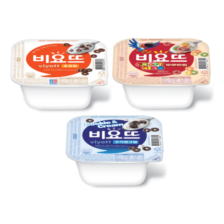서울우유 비요뜨 초코링 후루트링 쿠키앤크림 요거트