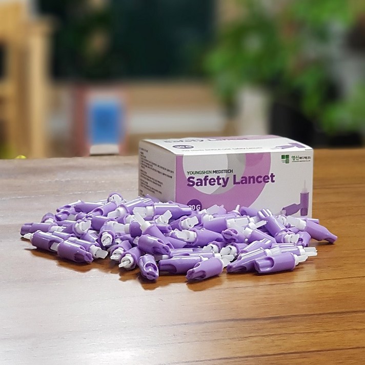 그랜드메디 일회용 안전 자동 란셋 30G 100개입 여드름바늘 사혈침 채혈침, 1개, 100개