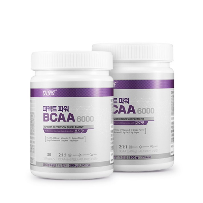 칼로바이 퍼펙트 파워 BCAA 6000 헬스 부스터 아미노산+쉐이커증정, 2개입, 300g