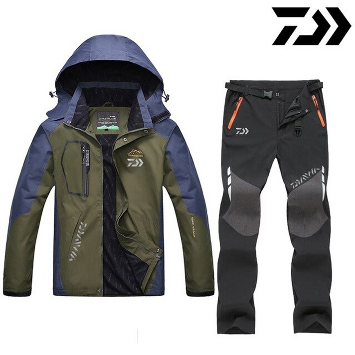 봄 가을 바다낚시복 웨이딩자켓 점퍼 바람막이 우비 DAIWA Daiwa 의류 야외 의류 빠른 건조 바지 남성 정장 통기성 선 스크린, XL, S000