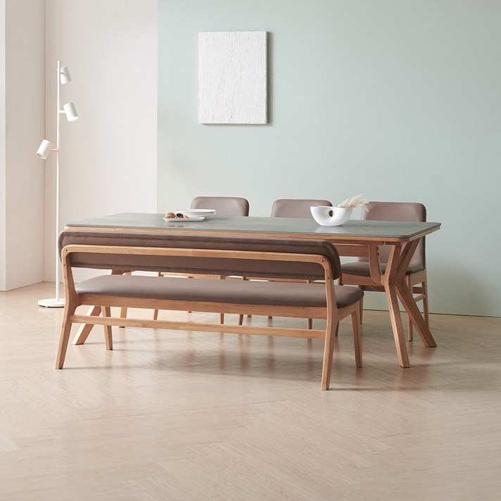 라로퍼니처 리버트 1900 포세린 통 세라믹 패밀리 6인 낮은 식탁 세트