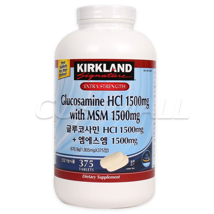 커클랜드 글루코사민 HCI + MSM 1805mg X 375정 코스트코, 1개