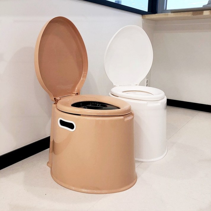 살림의발견 휴대용 요강 이동식 캠핑용 간이 화장실 환자용 의료용 노인용 변기 좌변기, 1개, 화이트中