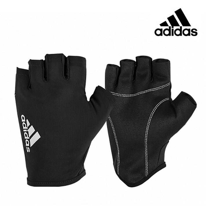 ADIDAS 아디다스 헬스 글러브 운동 장갑 남성 여성 공용 벨크로 손목보호 운동장갑, 아디다스 뉴 에센셜 헬스 장갑 L (그레이)