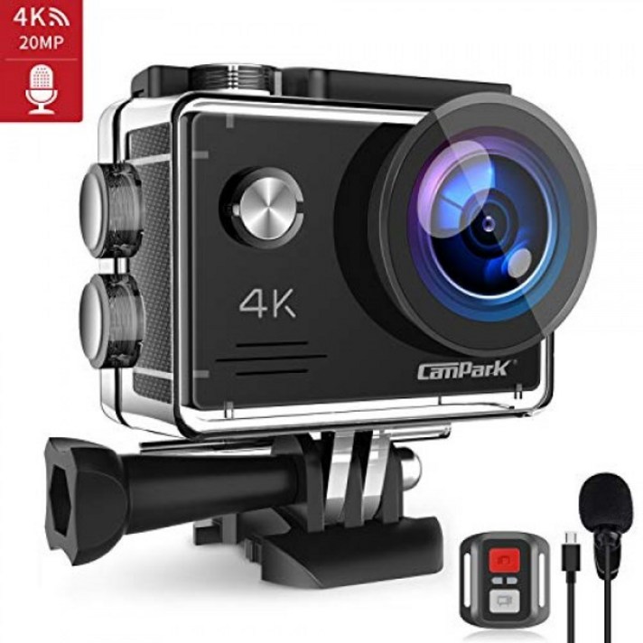 Campark Action Cam 4K 20MP WiFi 수중 카메라 EIS 원격 제어 외부 마이크 웹캠 방수 40M 헬멧 카메라 Campar