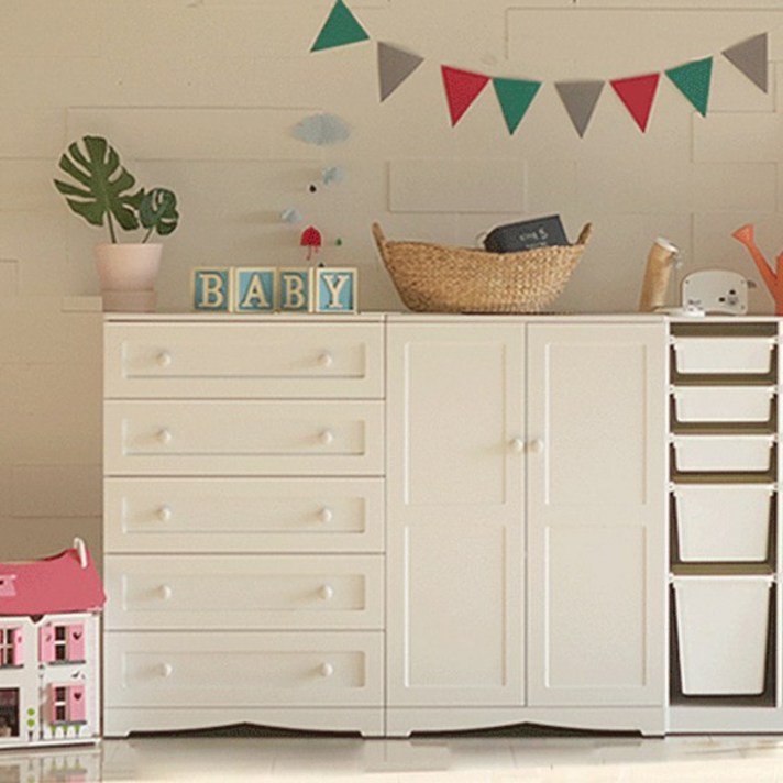 [아이엔지홈] 애슐리빅사이즈베이비장세트 5컬러, 화이트