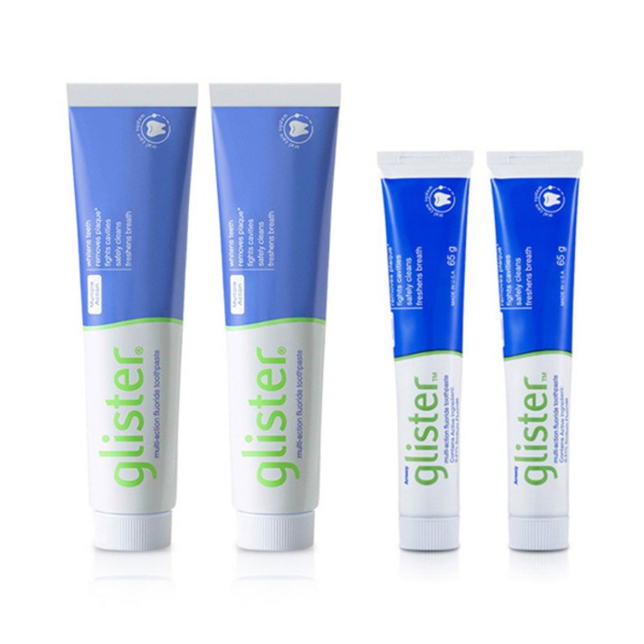 [100%정품]암웨이 글리스터 치약(200g*2개)+글리스터 치약(여행용사이즈65g*2개), 1set