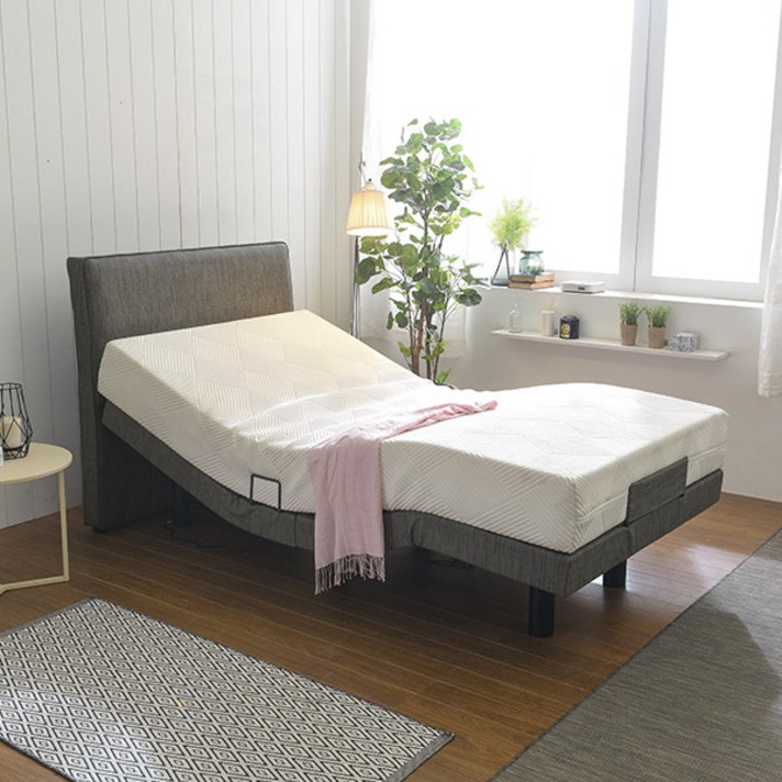삼익가구 레나 가죽헤드 모션베드(메모리폼 매트리스-슈퍼싱글), 그레이