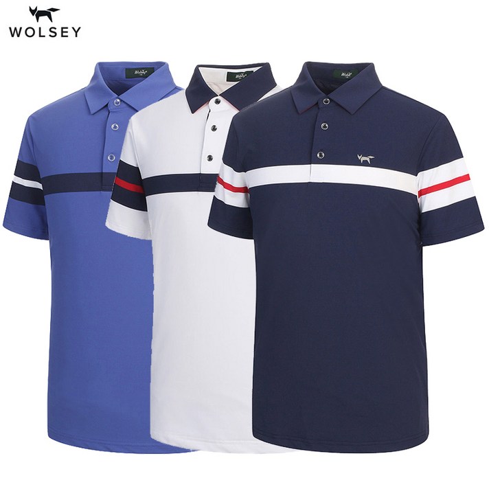 [울시골프] (남성)배색라인디자인카라반팔티셔츠_W92MTJ790