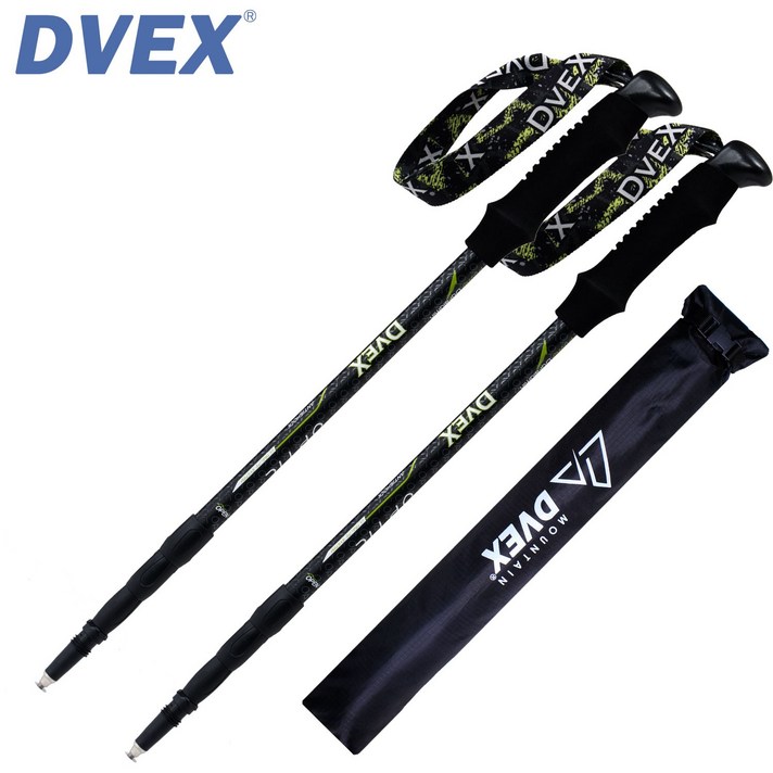 디벡스 초경량190그램 NEW OPTIC 4단 등산스틱(2P)+스틱케이스, 메탈라임