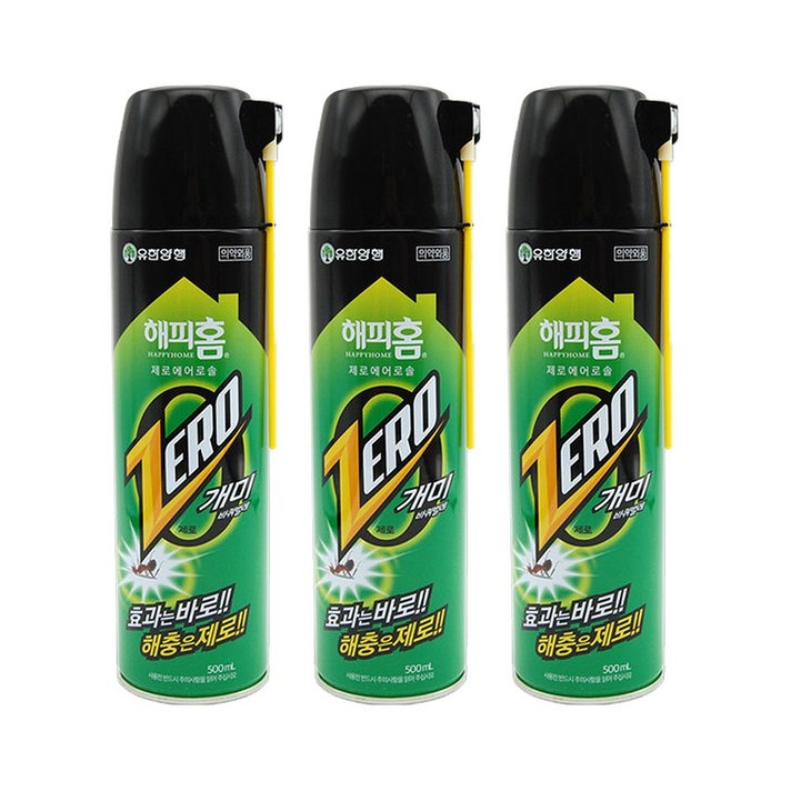 해피홈 제로 에어로솔 살충제 개미용, 500ml, 3개
