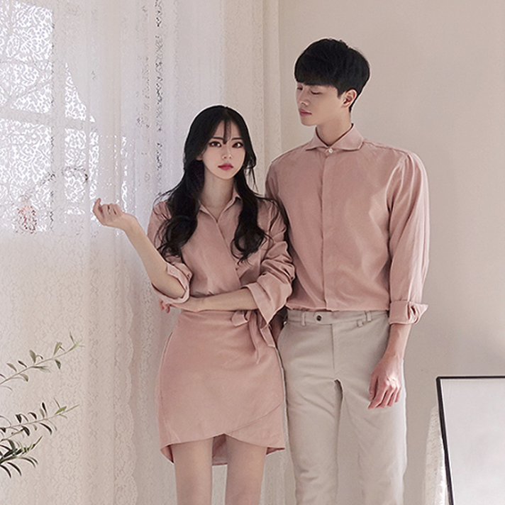 [구구블링] (사은품증정)커플 시밀러 룩 허니문룩 캠퍼스 커플룩 셔츠원피스 가을 커플 시밀러룩gu-cc0003