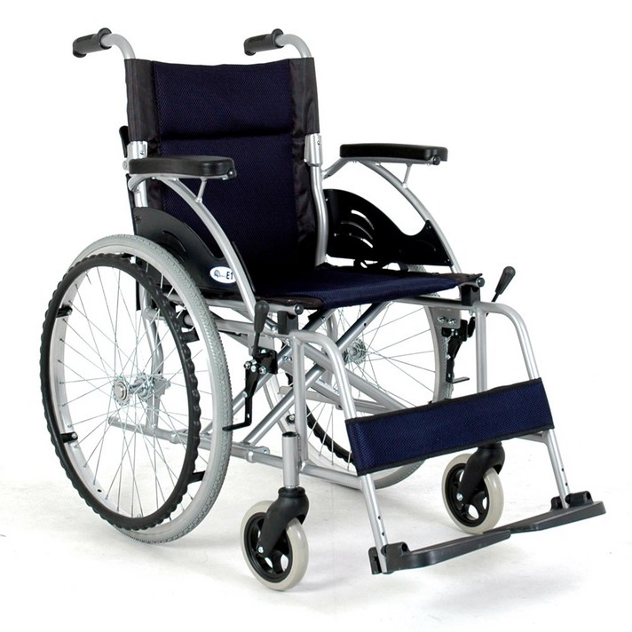 경량형 수동 알루미늄 E1 E2 휠체어, 1개, E1(군청색)