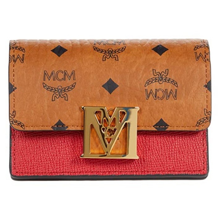 미국직배송 여자 여성 장지갑 브랜드송 브랜드 MCM 남자 남성a Visetos 레더 가죽 블록 Flap 지갑Trifold