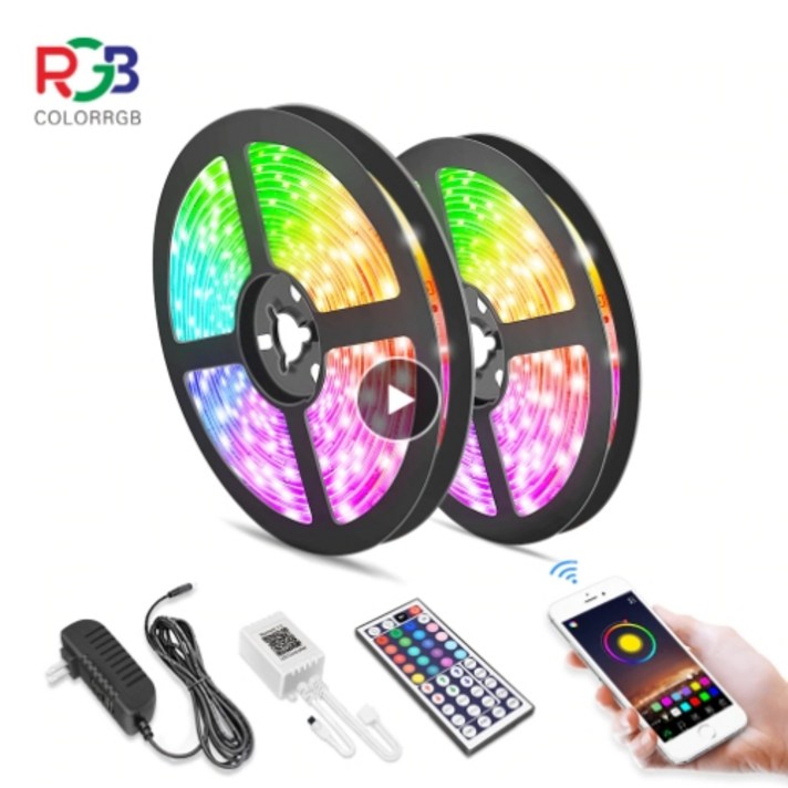 5M 10M LED 스트립 빛 RGB 5050 유연한 리본 Fita Led 빛 스트립 RGB 테이프 다이오드 DC 12V + 원격 제어, RGB5050, 방수안됨
