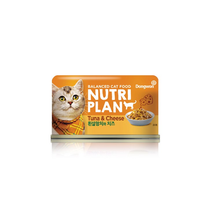 뉴트리플랜 고양이캔 160 g, 흰살참치 + 치즈 혼합맛, 48개 - 쇼핑뉴스