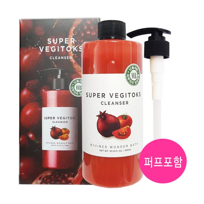 원더바스 조성아 거품 클렌저 슈퍼 베지톡스 클렌저_레드_퍼프포함 클렌징폼, 1개, 300ml