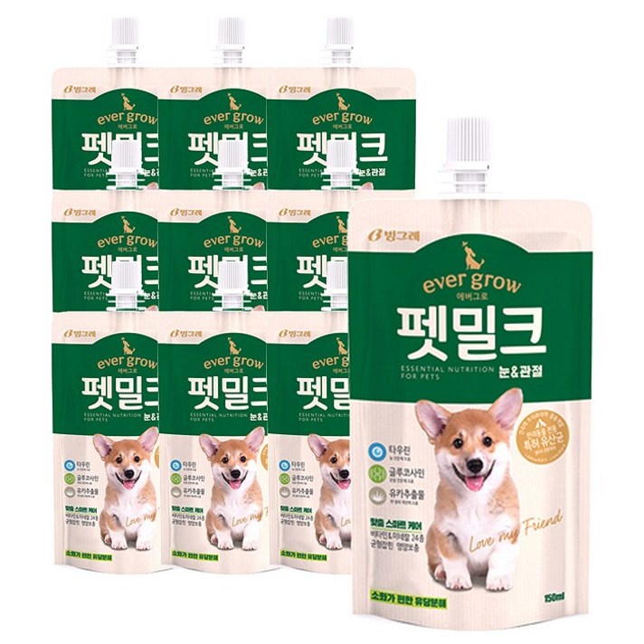 빙그레 에버그로 펫밀크, 눈&관절 맛, 30개입