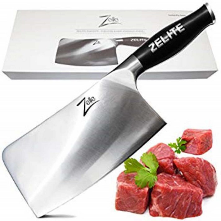 Zelite Infinity Cleaver Knife 7 Inch - Comfort-Pro Series - German High Carbon Stainless Steel - Razor Sharp Super Comf