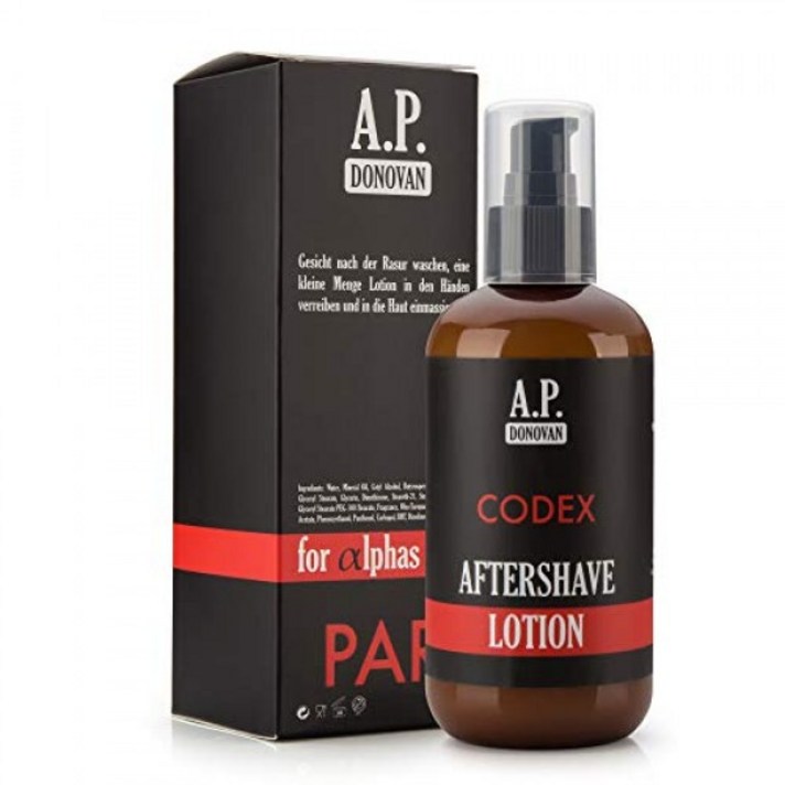 AP Donovan-애프터 셰 이브 로션 맨 ︎ 피부를위한 밤 ︎ 민감하고 정상적인 피부를위한 진정제 ︎ 250ml ︎ CODEX 수염 케어 시