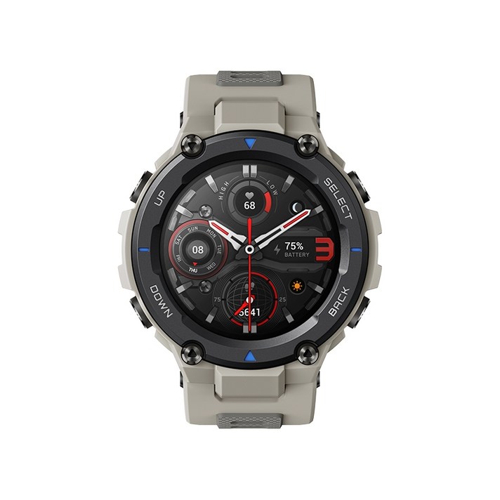 스마트워치 운동 신제품 Amazfit T-Rex Pro 야외 스포츠 시계 스마트 시계 Huami 다기능 포지셔닝 방수 남녀 커플 모델 Android Apple gt2 전화, 데저트 화이트