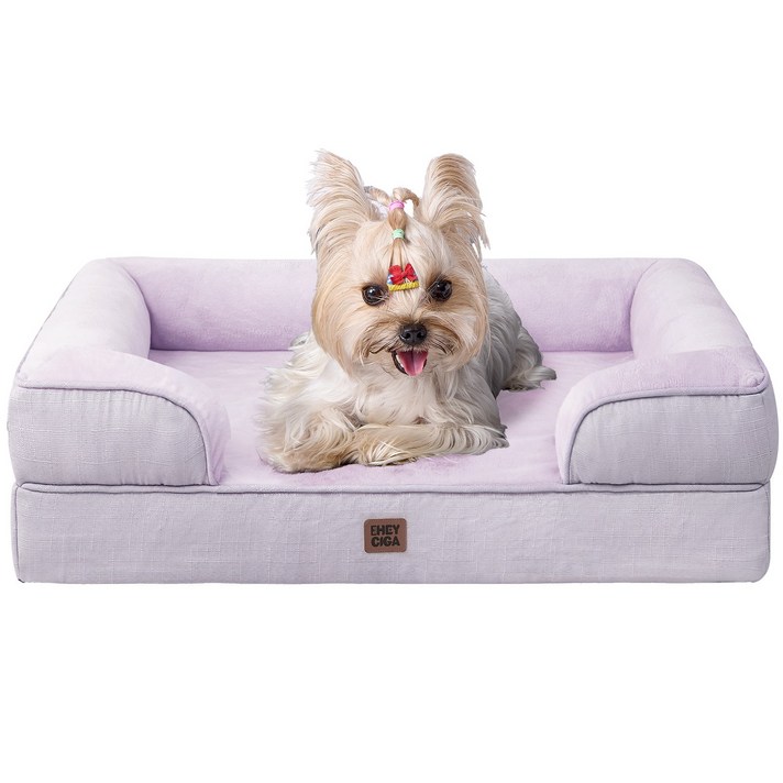 EHEYCIGA 메모리폼 정형외과 강아지방석 방수 반려견 소파 미끄럼방지, 1개, 라일락색