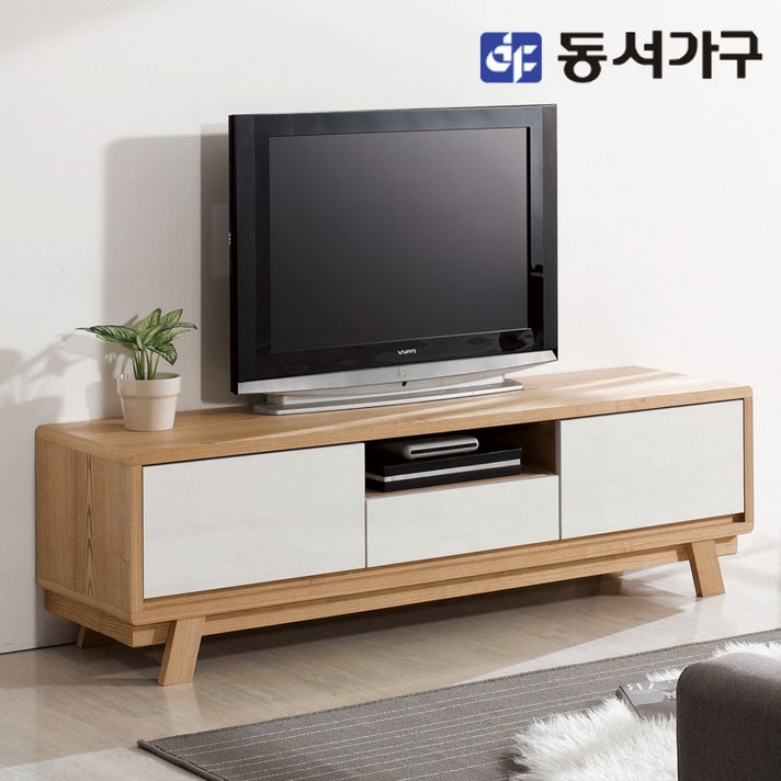 동서가구 솔트 노블 1500 거실장 TV다이 msb001, 오크화이트