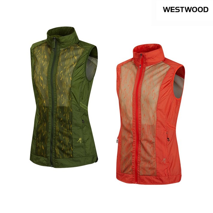 웨스트우드 여성 긴기장 프린트 메쉬 VEST_WH2WCVT636