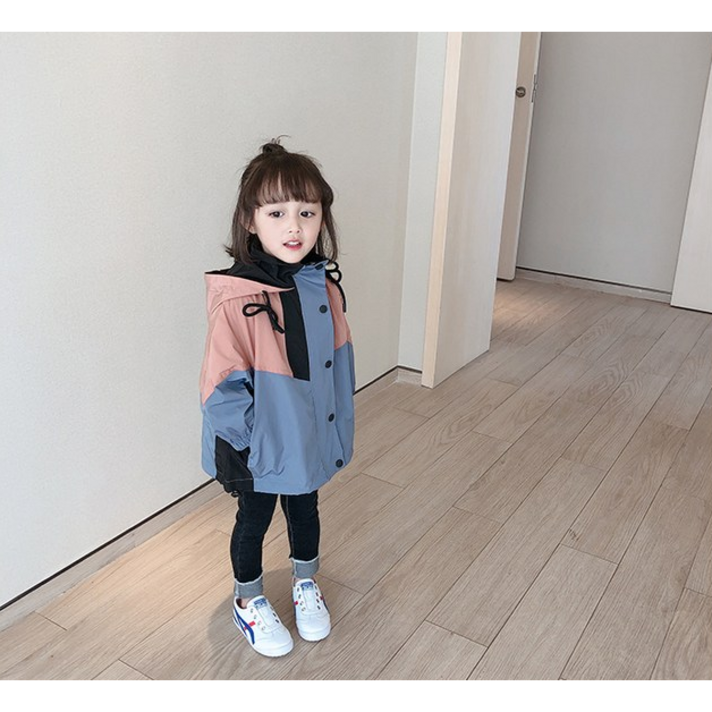 [콰이라이] 아동 봄가을 바람막이 배색 바람막이