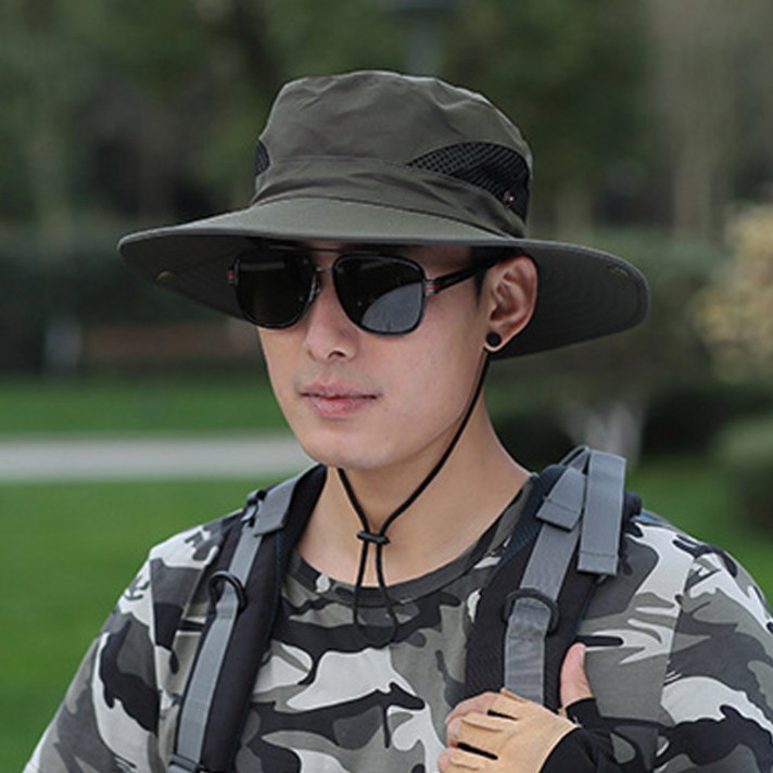 지노몰 남성 메쉬 등산모자 벙거지모자 사파리모자, 카키