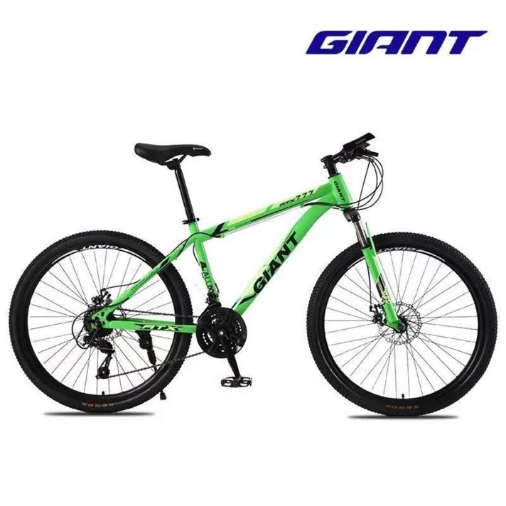 GIANT 자이언트 변속 산악 MTB 자전거 알루미늄, 26인치cm, 777 그린 고탄소강 + 24단