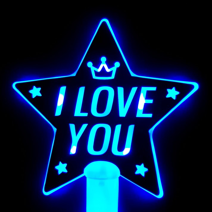 네임플러스 [LED별봉] 빅스타 LED응원봉 재롱잔치 콘서트 피켓 야광봉 응원봉 별봉, 1개, 별봉-블루