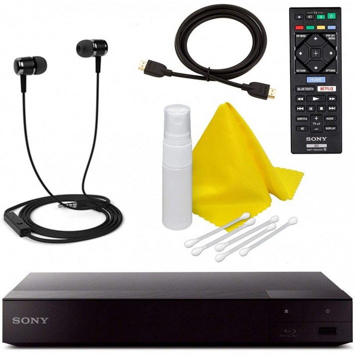 Super Wi-Fi + 리모컨이 포함 된 Sony S6700 Blu-ray 4K 업 스케일링 Blu-ray DVD 플레이어 Blu-ray 유지 보수 키트와 번들로, 단일옵션