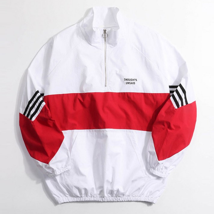 후앙스 오버핏 라인 배색 아노락 집업 TBJP-991