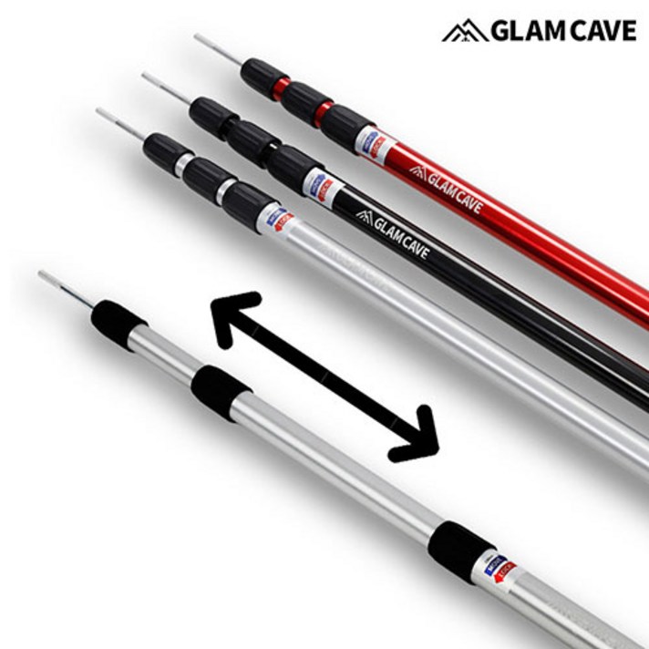 GLAMCAVE 가변폴대 메인폴대 사이드폴대 슬라이드폴대 슬라이딩폴대 텐트폴대 타프폴대 뽈대, 실버, 1개