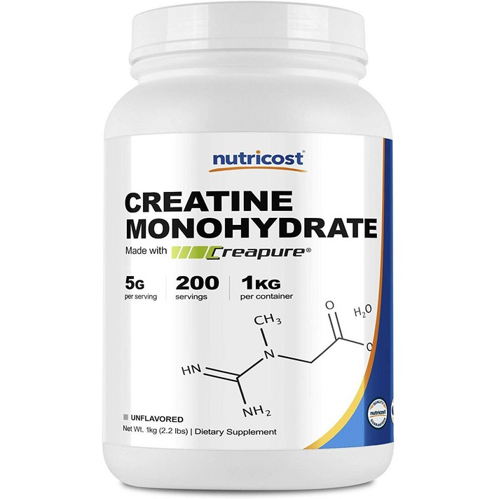 뉴트리코스트 크레아틴 모노하이드레이트 언플레이버드, 1kg, 1개