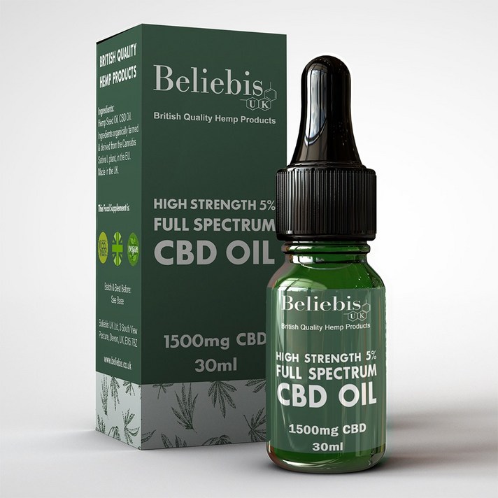 Beliebis UK 영국 본사직영 프리미엄 CBD오일 5% 30ml 1500mg, 1병